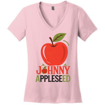 Johnny Appleseed Apple Day Sept 26 Orchard Nursery Women's V-Neck T-Shirt