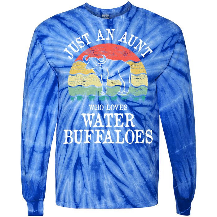 Just An Aunt Who Loves Water Buffaloes Gift Tie-Dye Long Sleeve Shirt