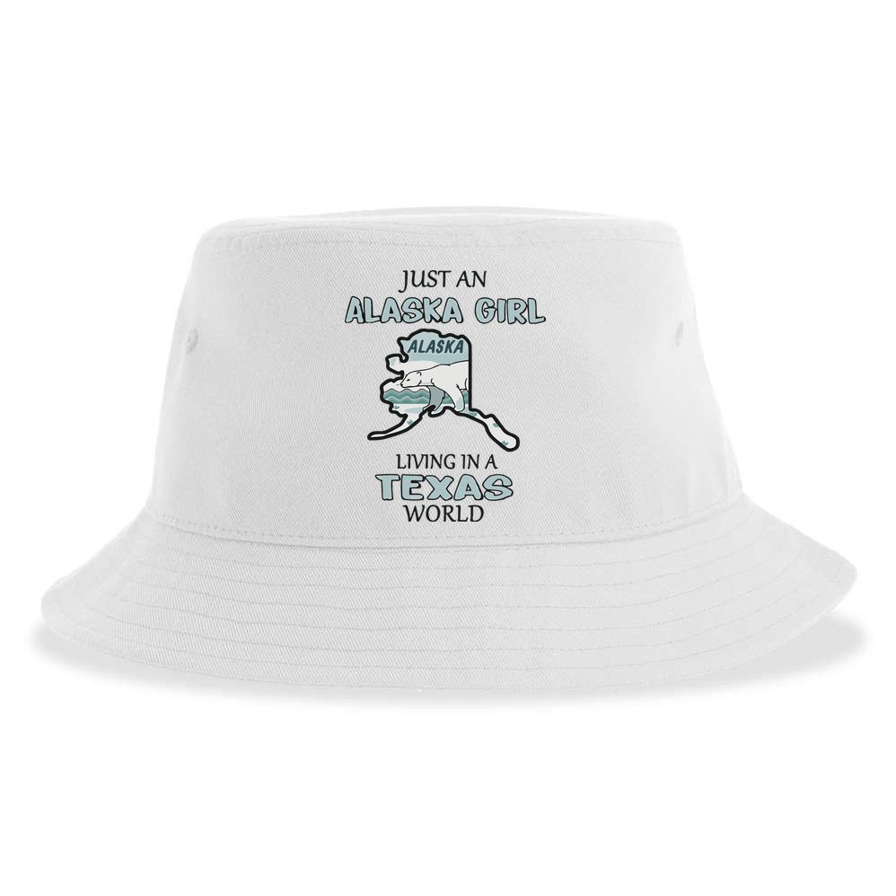 Just An Alaska Girl Living In A Texas World Sustainable Bucket Hat