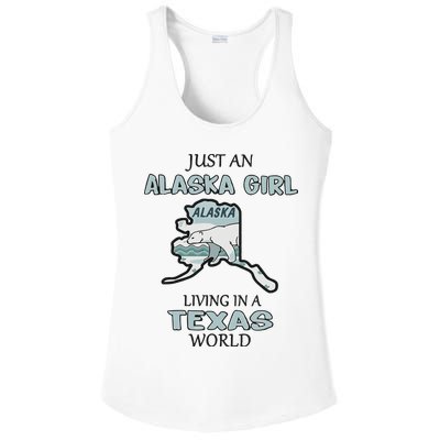 Just An Alaska Girl Living In A Texas World Ladies PosiCharge Competitor Racerback Tank