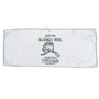 Just An Alaska Girl Living In A Texas World Large Microfiber Waffle Golf Towel