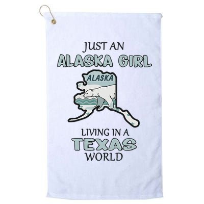 Just An Alaska Girl Living In A Texas World Golf Towel