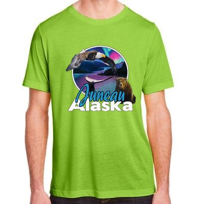 Juneau Alaska Aurora Borealis Eagle Bear Whale Souvenir Cute Gift Adult ChromaSoft Performance T-Shirt