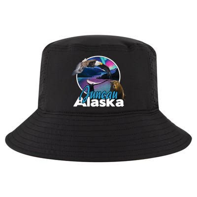 Juneau Alaska Aurora Borealis Eagle Bear Whale Souvenir Cute Gift Cool Comfort Performance Bucket Hat