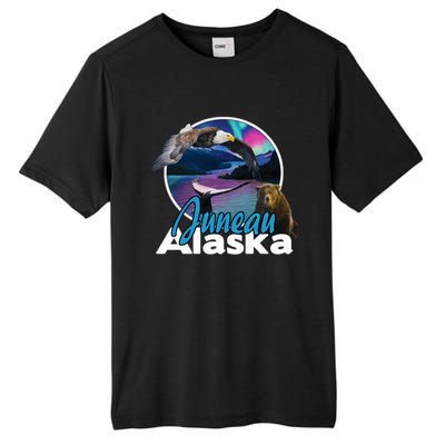 Juneau Alaska Aurora Borealis Eagle Bear Whale Souvenir Cute Gift Tall Fusion ChromaSoft Performance T-Shirt