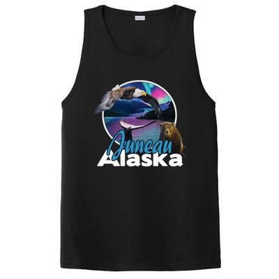 Juneau Alaska Aurora Borealis Eagle Bear Whale Souvenir Cute Gift PosiCharge Competitor Tank