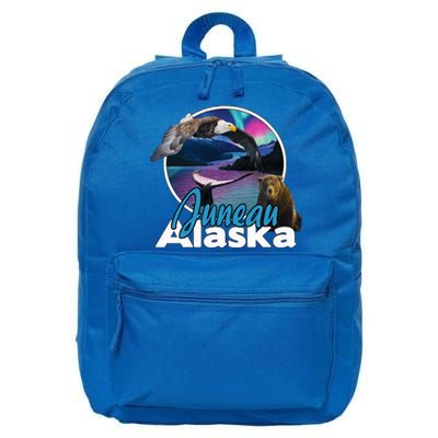 Juneau Alaska Aurora Borealis Eagle Bear Whale Souvenir Cute Gift 16 in Basic Backpack