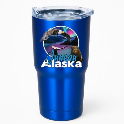 Juneau Alaska Aurora Borealis Eagle Bear Whale Souvenir Cute Gift Tumbler
