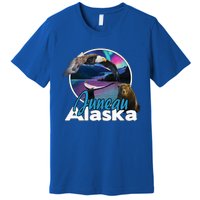 Juneau Alaska Aurora Borealis Eagle Bear Whale Souvenir Cute Gift Premium T-Shirt