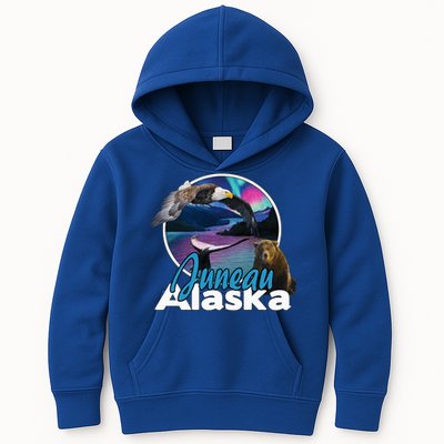 Juneau Alaska Aurora Borealis Eagle Bear Whale Souvenir Cute Gift Kids Hoodie