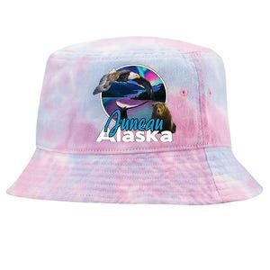 Juneau Alaska Aurora Borealis Eagle Bear Whale Souvenir Cute Gift Tie-Dyed Bucket Hat