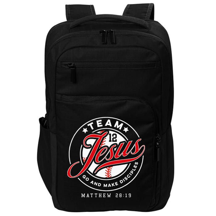 Jesus And Baseball Team Jesus Christian Matthew 28 19 Verse Impact Tech Backpack