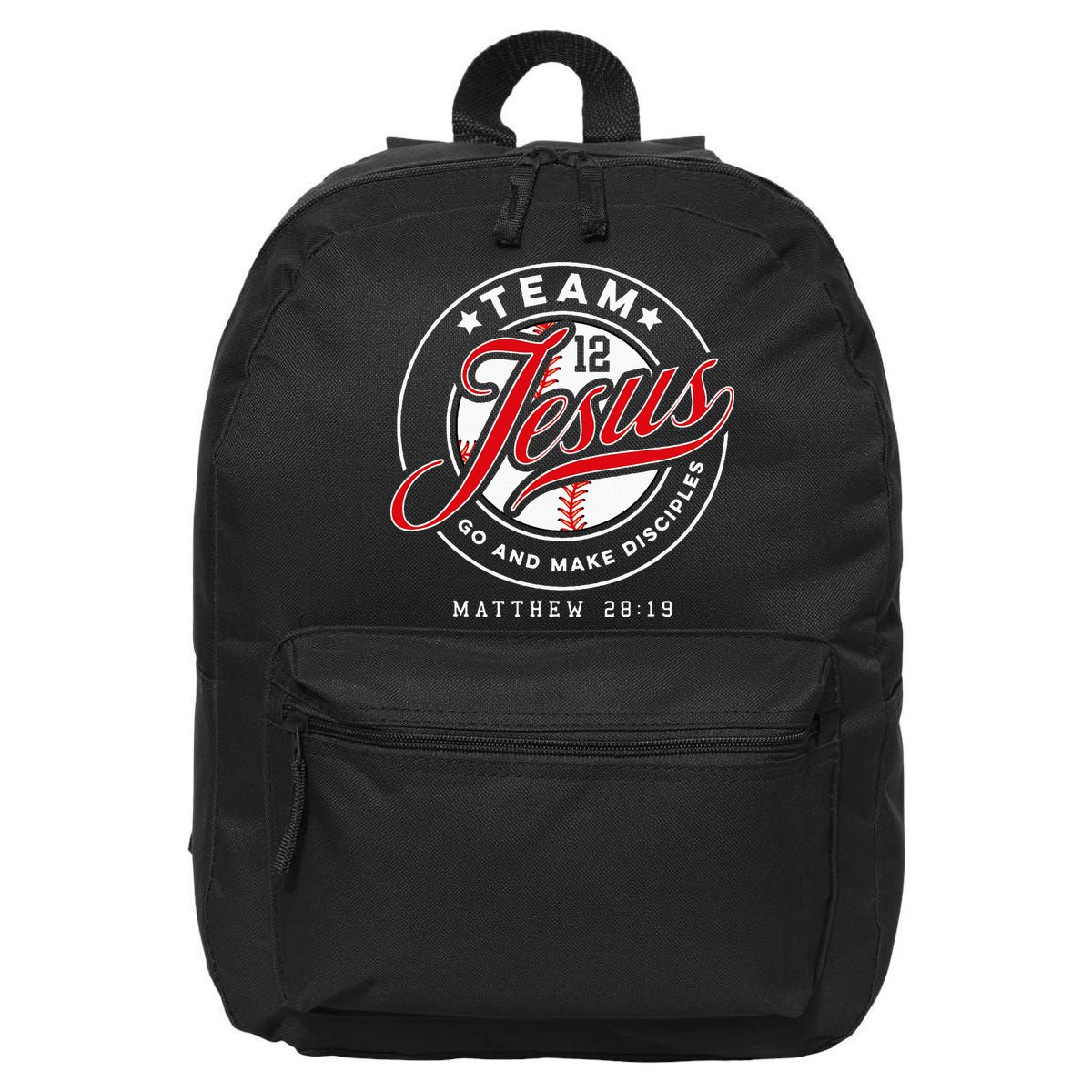 Jesus And Baseball Team Jesus Christian Matthew 28 19 Verse 16 in Basic Backpack