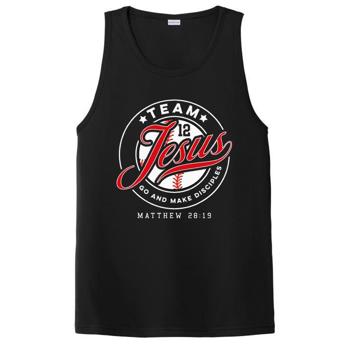 Jesus And Baseball Team Jesus Christian Matthew 28 19 Verse PosiCharge Competitor Tank