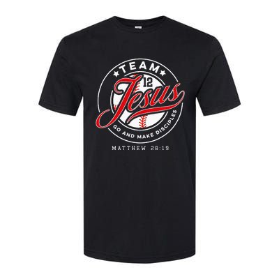 Jesus And Baseball Team Jesus Christian Matthew 28 19 Verse Softstyle CVC T-Shirt