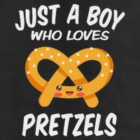 Just A Boy Who Loves Pretzels Funny Pretzel 7 Panel Mesh Trucker Snapback Hat