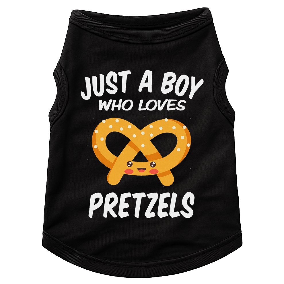 Just A Boy Who Loves Pretzels Funny Pretzel Doggie Tank