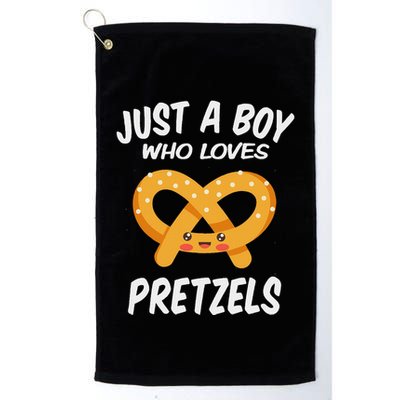 Just A Boy Who Loves Pretzels Funny Pretzel Golf Towel