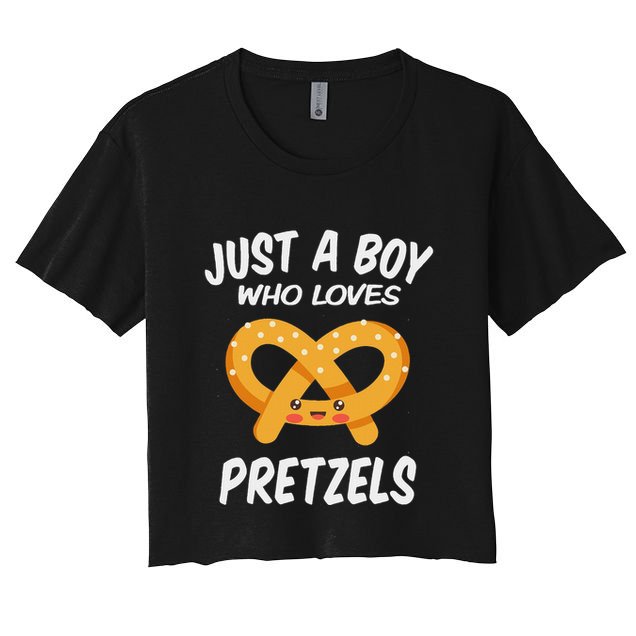 Just A Boy Who Loves Pretzels Funny Pretzel Crop Top