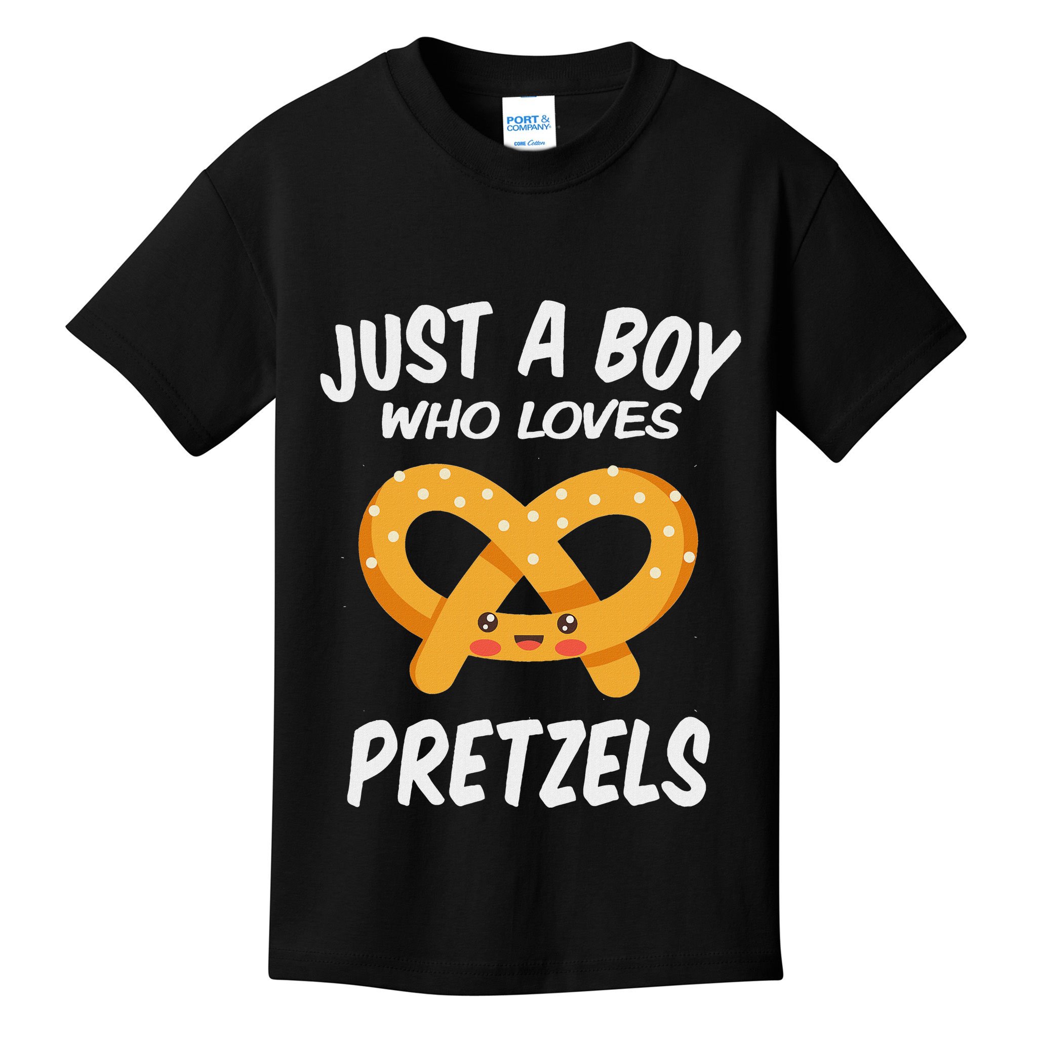 Just A Boy Who Loves Pretzels Funny Pretzel Kids T-Shirt