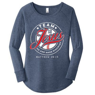 Jesus And Baseball Team Jesus Christian Matthew 28 19 Verse Women's Perfect Tri Tunic Long Sleeve Shirt