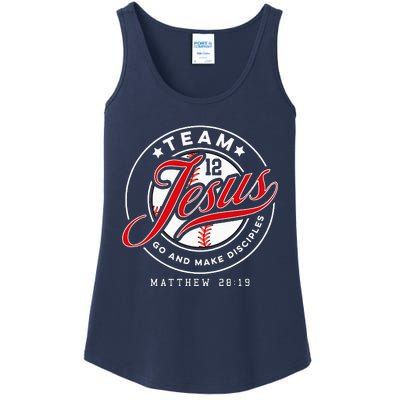 Jesus And Baseball Team Jesus Christian Matthew 28 19 Verse Ladies Essential Tank