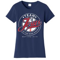 Jesus And Baseball Team Jesus Christian Matthew 28 19 Verse Women's T-Shirt