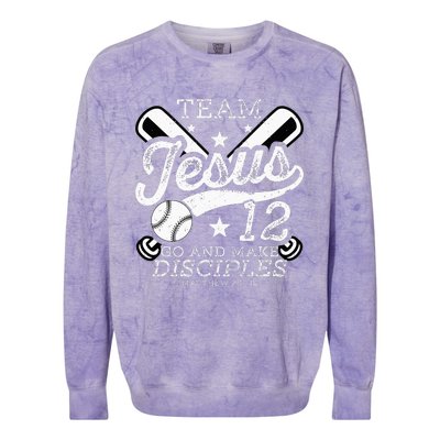 Jesus and Baseball Team Jesus Christian Matthew 2819 Verse Colorblast Crewneck Sweatshirt