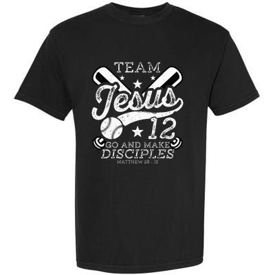 Jesus and Baseball Team Jesus Christian Matthew 2819 Verse Garment-Dyed Heavyweight T-Shirt