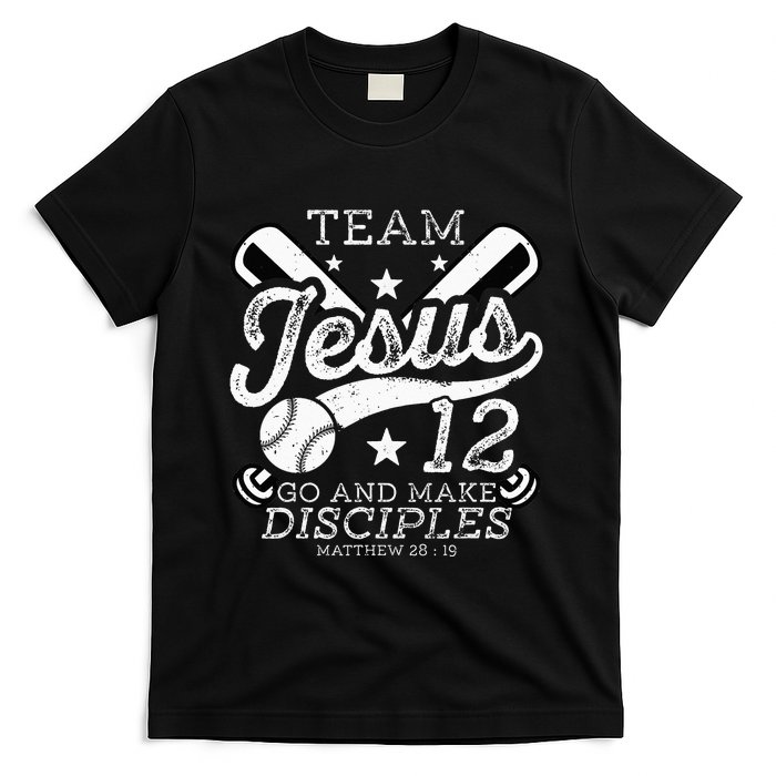 Jesus and Baseball Team Jesus Christian Matthew 2819 Verse T-Shirt