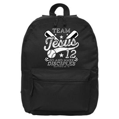 Jesus and Baseball Team Jesus Christian Matthew 2819 Verse 16 in Basic Backpack