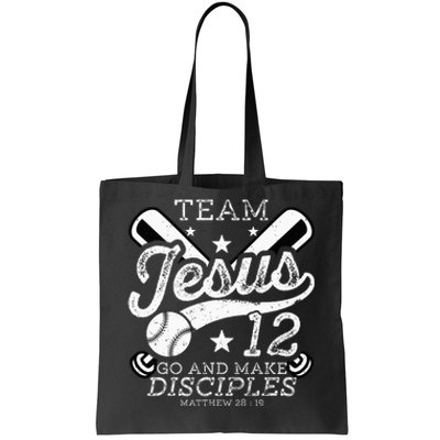 Jesus and Baseball Team Jesus Christian Matthew 2819 Verse Tote Bag