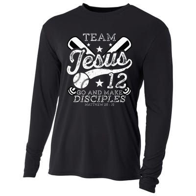 Jesus and Baseball Team Jesus Christian Matthew 2819 Verse Cooling Performance Long Sleeve Crew