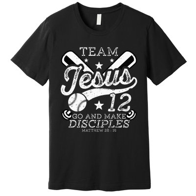 Jesus and Baseball Team Jesus Christian Matthew 2819 Verse Premium T-Shirt