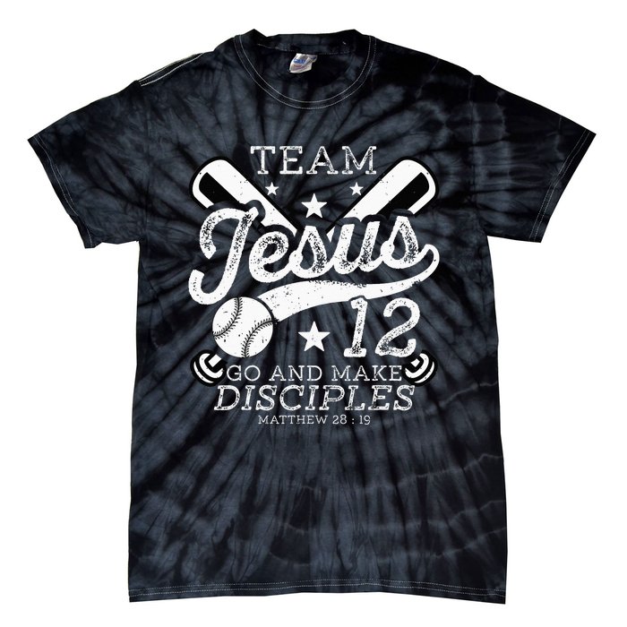 Jesus and Baseball Team Jesus Christian Matthew 2819 Verse Tie-Dye T-Shirt