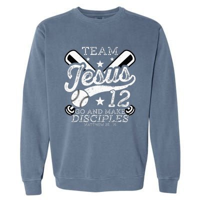 Jesus and Baseball Team Jesus Christian Matthew 2819 Verse Garment-Dyed Sweatshirt