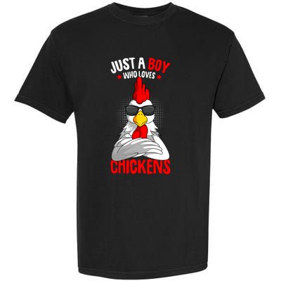 Just A Boy Who Loves Chickens Garment-Dyed Heavyweight T-Shirt