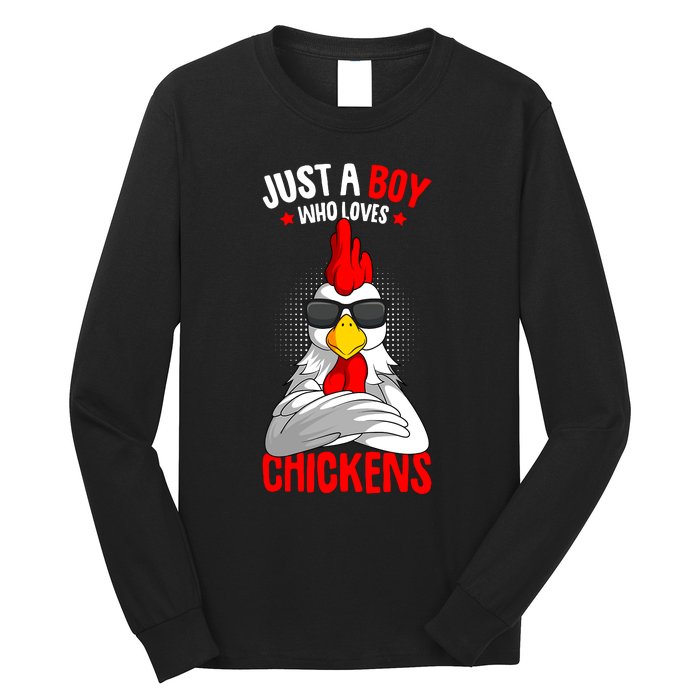 Just A Boy Who Loves Chickens Long Sleeve Shirt