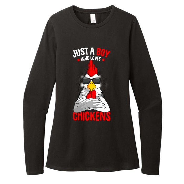 Just A Boy Who Loves Chickens Womens CVC Long Sleeve Shirt