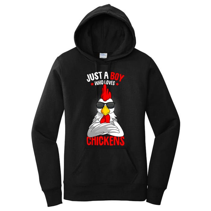 Just A Boy Who Loves Chickens Women's Pullover Hoodie