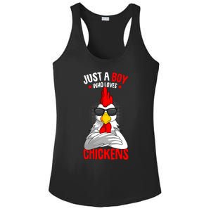 Just A Boy Who Loves Chickens Ladies PosiCharge Competitor Racerback Tank