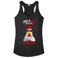 Just A Boy Who Loves Chickens Ladies PosiCharge Competitor Racerback Tank