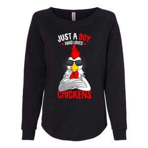 Just A Boy Who Loves Chickens Womens California Wash Sweatshirt