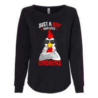 Just A Boy Who Loves Chickens Womens California Wash Sweatshirt