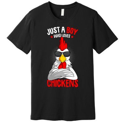 Just A Boy Who Loves Chickens Premium T-Shirt