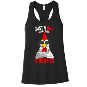 Just A Boy Who Loves Chickens Women's Racerback Tank