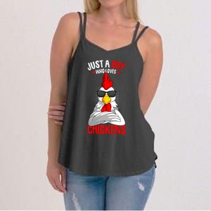 Just A Boy Who Loves Chickens Women's Strappy Tank