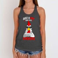 Just A Boy Who Loves Chickens Women's Knotted Racerback Tank