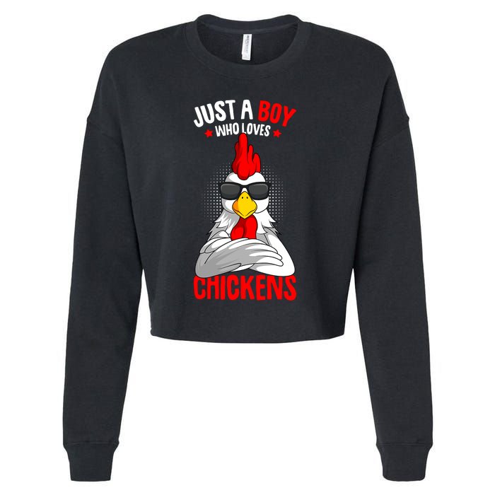 Just A Boy Who Loves Chickens Cropped Pullover Crew