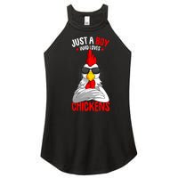 Just A Boy Who Loves Chickens Women's Perfect Tri Rocker Tank